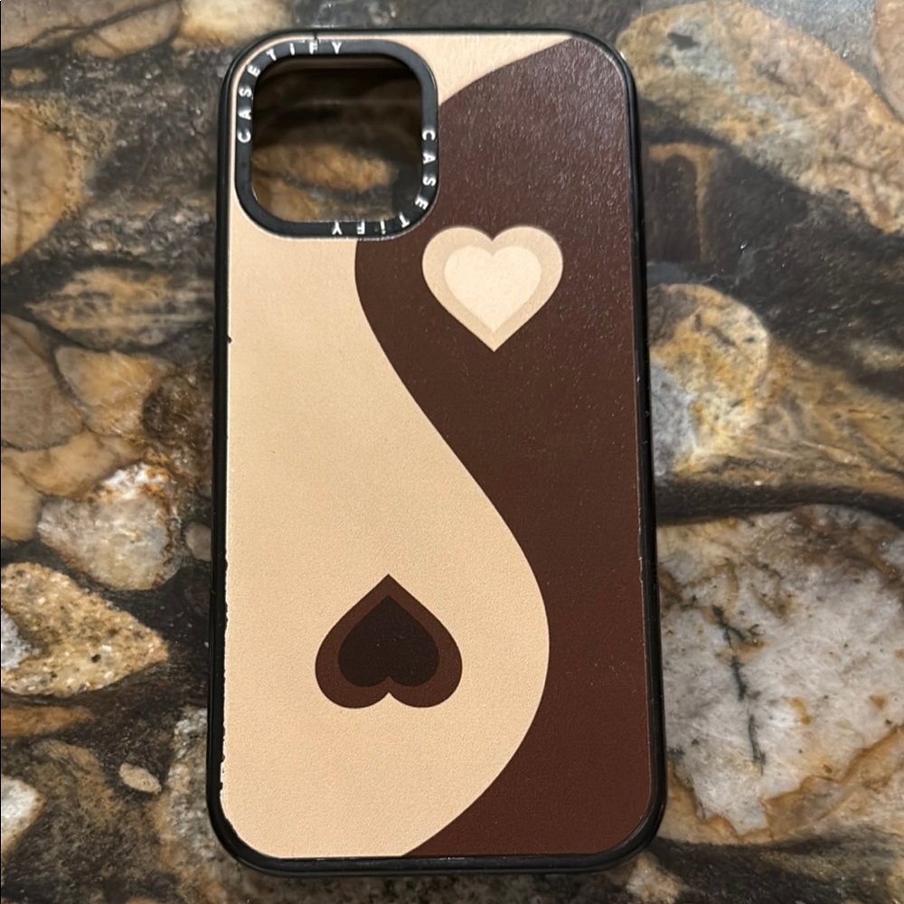 Casetify Brown and Cream Yin-Yang iPhone Case